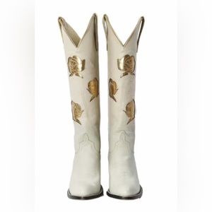 San Antonio Rose Cream & Gold Boot